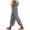 Grey, variant on Women Linen Capri Pants with Drawstring Petite Beachwear Lightweight Elastic Waist Pants Solid Lace Up Trouser Pant Casual Baggy Elastic Waist Trouser Wide Leg Pant With Pocket Fashion Pant