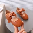 thumbnail image 7 of Girls' Solid Color Bow Flat Shoes, Soft Sole Ballet Style Mary Janes, Ideal for School, Parties, and Everyday Casual Wear Brown 15-18 Months, 7 of 7