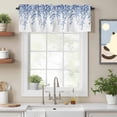 thumbnail image 2 of Eucalyptus Leaves Kitchen Curtain Valances for Windows Farmhouse Short Curtains, Navy Blue Summer Botanical Weeping Rod Pocket Valance Curtain for Bedroom Cafe Living Room 60"x18", 2 of 8