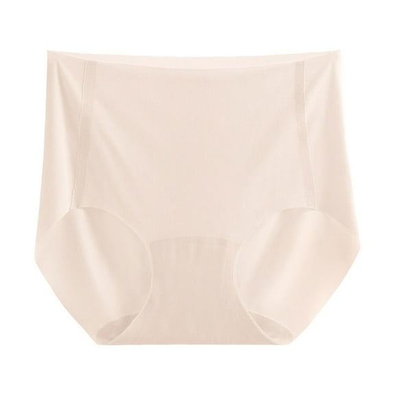 REORIAFEE Women's Underwear Briefs Mid Waist Cotton Briefs Strech Breathable Panties Soft Comfy Underwear Lingerie Beige Free Size