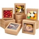 thumbnail image 1 of Paquetes de 16 cajas de regalo cuadradas de PVC transparente con ventana de 5,5 x 5,5 x 2 pulgadas, cajas de regalo de papel kraft marrón, 1 of 9