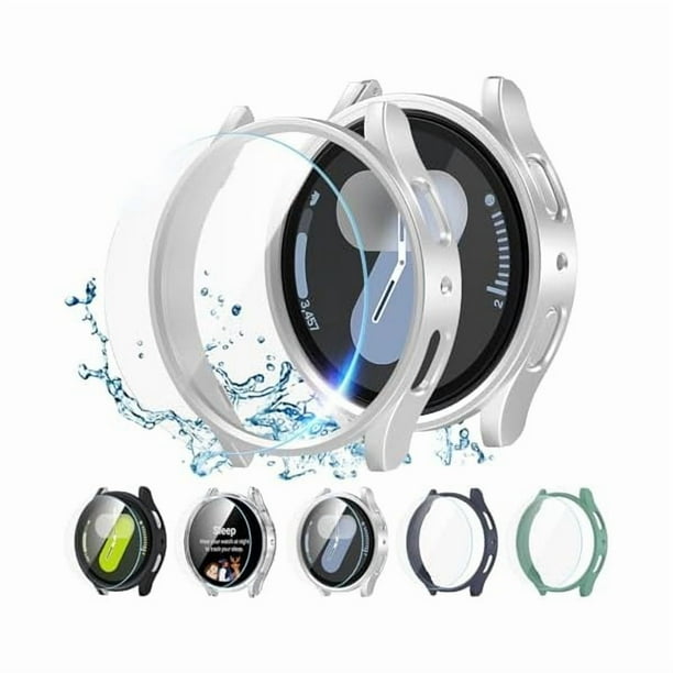 wonima02 Screen Protector Compatible with Galaxy Watch 7 40mm, 【5+5 Pack】 HD Tempered Glass Protective Film and Hard PC Bumper Case for Samsung Galaxy Watch 7, Face Cover for Samsung Watch 7 40mm