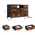 thumbnail image 3 of Jojoka 8 - cajón LED cómoda mesa de TV con power outlet para 55 - pulgada tvs. de anchura almacenamiento chest dormitorio, sala de estar, o entrada. wood - top consola mesa con 22 light modes, 3 of 7