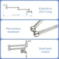 thumbnail image 4 of Pot Filler,Wall Mount Commercial Pot Filler Faucet,Brass Material Kitchen Folding Faucet,Coffee Machine Faucet with Stretchable Double Joint Swing Arms,Style A,Brushed Nickel, 4 of 6