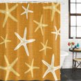thumbnail image 2 of Vintage Yellow Orange Starfish Bathroom Shower Curtains with 12 Hooks Polyester Waterproof Shower Curtain for Stalls and Bathtubs Summer Coastal Beach Marine Decorative Bathroom Curtain 66x72 Inches, 2 of 9