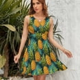 thumbnail image 7 of A Close Up of A Pineapple And Palm Leaves Pattern Sundress Sleeveless Dress Summer Women Clothes Dress for Women Dresses, 7 of 7