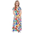 thumbnail image 5 of ATOGUTA Girl's Dresses Maxi Dress Short Sleeve Casual Holiday Dress with Pockets Size 4T-14, Multicolor, 5 of 7