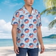 thumbnail image 2 of Lsque Donut with the USA Fag pattern Hawaiian Shirt for Men, Unisex Summer Beach Casual Short Sleeve Button Down Shirts-X-Large, 2 of 9
