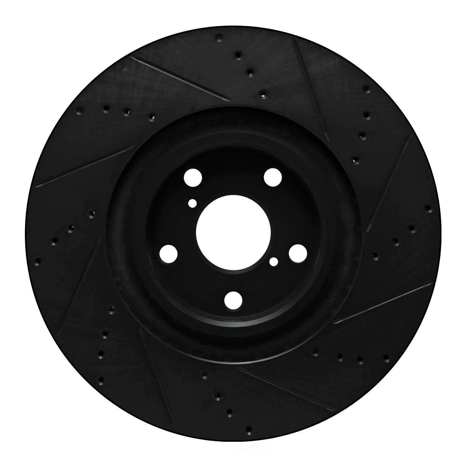 Dynamic Friction Company 633-75027D DFC Brake Rotor - Drilled And Slotted - Black