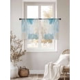 thumbnail image 2 of Abstract Ombre Sheer Curtains 45 inches Long 2 Panels Set Blue Marble Texture with Golden Line Tiers Sheers Rod Pocket Small Window Short Curtains for Kitchen Cafe, Each 52" W x 45" L, 2 of 7