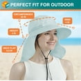 thumbnail image 5 of SUN CUBE Women Sun Hat Neck Flap Cover, UV Protection Wide Brim Fishing Hat, Ponytail Hole Hiking Hat, Foldable Beach Cap Gardening Camping Outdoor Safari Sun Hat, Summer Travel Gifts UPF 50+, Blue, 5 of 7