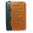 thumbnail image 2 of Footprints Poem Bible Cover, Zippered, Italian Duo-Tone Imitation Leather, Brown, Medium (Other), 2 of 2