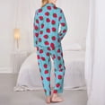 thumbnail image 6 of Goofa Strawberries Printed Women’s 2 Piece Pajama Set Super,Pajamas Women's Long Sleeve Sleepwear Soft Button Down Loungewear Pjs Lounge Set Nightwear-X-Large, 6 of 9