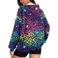 thumbnail image 5 of SCRAWLGOD Leopard Print Hoodies for Women Zip Up Lightweight Hoodie Women Plus Size 4XL Long Sleeve Women Oversized Sweatshirt Loose Sportswear Hoodie Women Vacation, 5 of 7