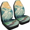 thumbnail image 2 of Yuyamidu Bear Car Seat Covers for Front Seat Mountain Sunset Auto Seat Cover Sets Waterproof Auto Interior Accessories Universal for Cars Truck SUV Van, 2 of 6
