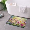 thumbnail image 3 of FJPT Non Slip Flannel Polyester Floor Mat With Colorful Flowers Design For Bathroom Kitchen Bedroom Decor 31.5x19.7 inch, 3 of 5