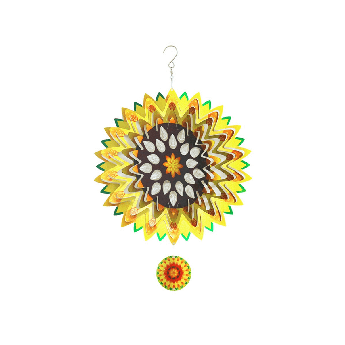 Sunflower Wind Spinners12 Inche 3D Reflective Hanging Wind Spinners 3D