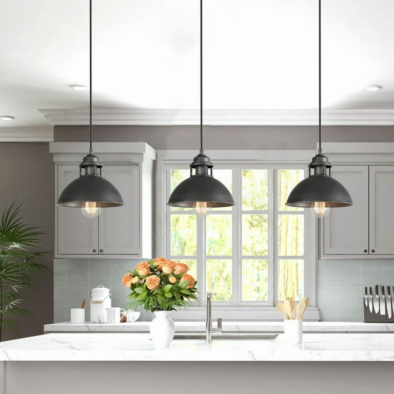 Modern Industrial 1 Light Dome Pendant Metal Kitchen Island Lights