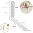 thumbnail image 2 of Soporte para estante de pared de 4 piezas, estante de pared en forma de L, soporte de fijación de soporte resistente, 150 * 125 mm, con tornillos para estante de almacenamiento, estante para libros,, 2 of 5