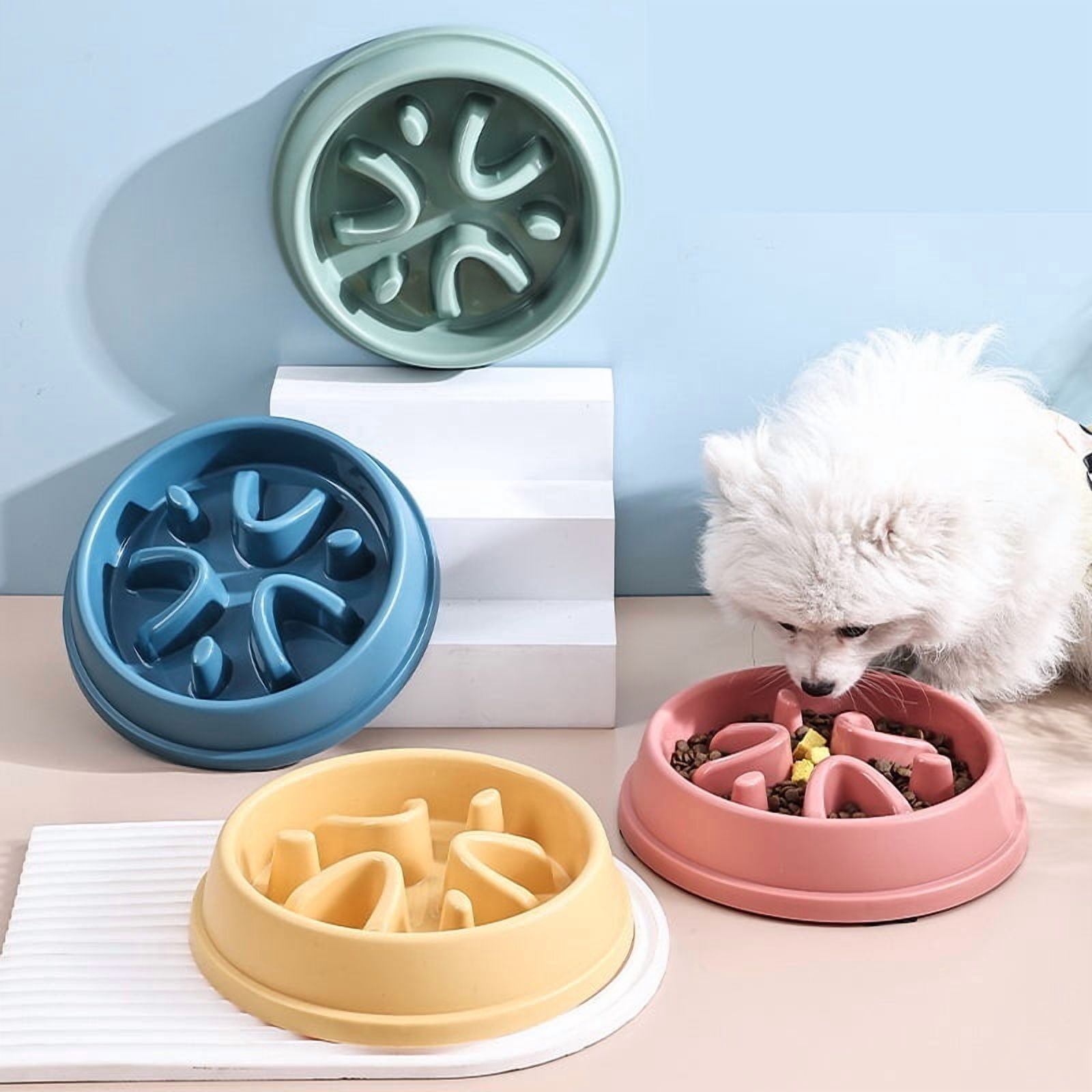 Slow Feeder Pet Bowl, Anti-Choking Dog Bowl, Non-Slip Anti-Spill Cat Slow Eating Bowl