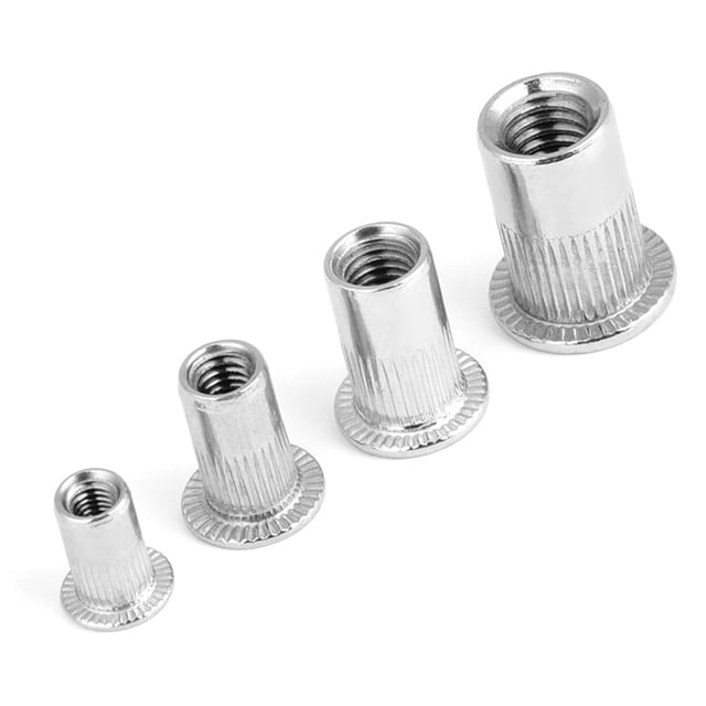 200pcs Mixte en Acier Inoxydable Rivet Écrou Rivet Écrou Kit Fileté Insert Écrousert M3 M4 M5 M6 Aveugle Rivet Écrou Ensemble