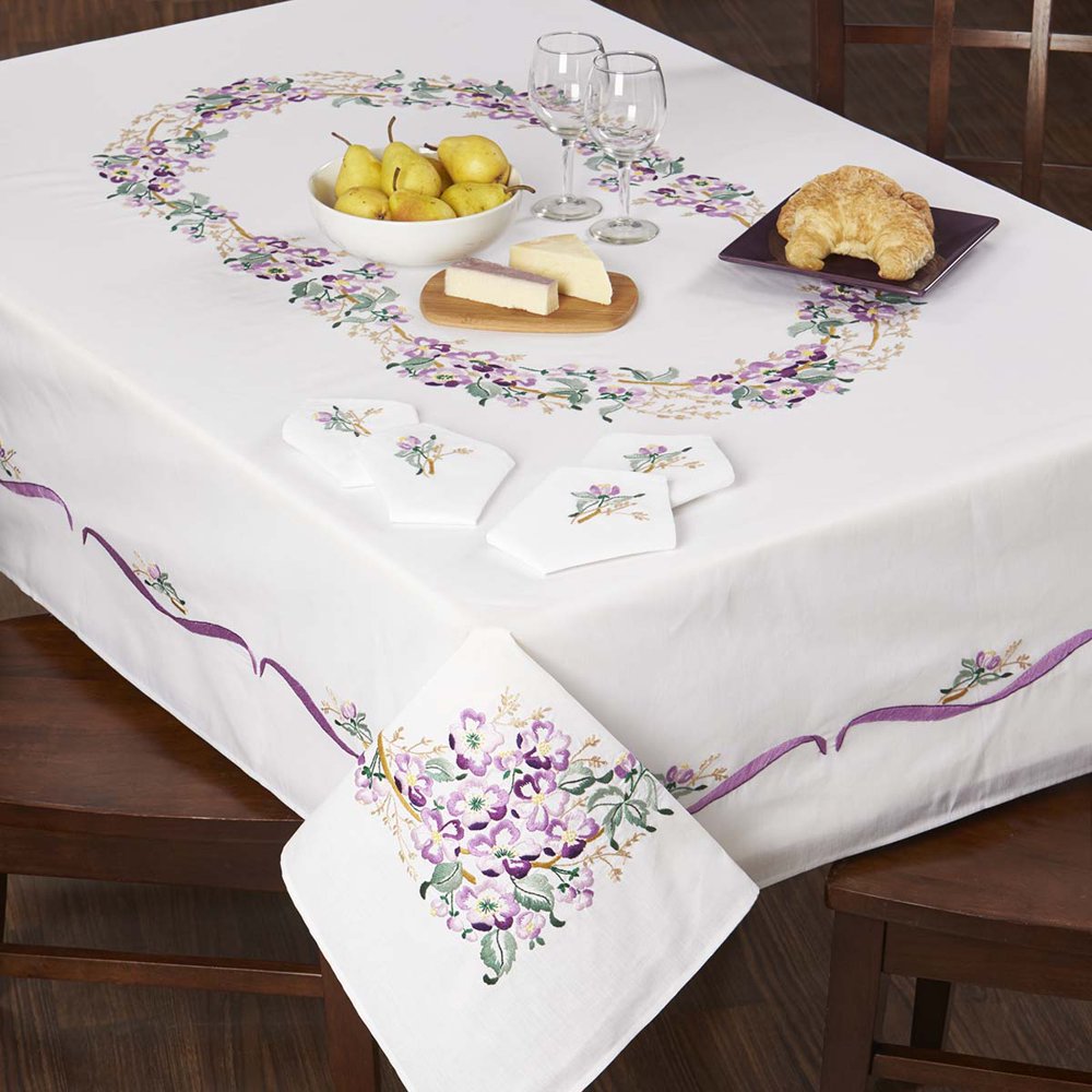 Herrschners® Vintage Violets Table Runner Stamped Embroidery Walmart