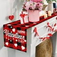 thumbnail image 4 of FYTPOV Buffalo Plaid Table Runner, Valentines Day Decorations, White Hearts Printed Table Runner for Wedding Party, Christmas Runner for Table Home Decor, 13x35 inch, 4 of 5