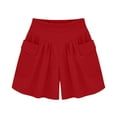thumbnail image 2 of POROPL Womens Summer Shorts Fashion High Waist Casual Loose Wide Leg Ruffle Shorts, 2 of 3