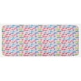thumbnail image 1 of Cartoon Kitchen Mat, Toys Teddy Bear Rabbit Bunny Birthday Girls Cheerful Design, Plush Decorative Kitchen Mat with Non Slip Backing, 47" X 19", Pale Pink Blue Rose, by Ambesonne, 1 of 1