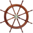 thumbnail image 3 of Nagina International Polished Nautical Premium Solid Wood Handcrafted Pirate Ship Wheel (42 Inches), 3 of 6