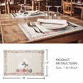 thumbnail image 3 of Placemats Set of 4, Happy Easter Woven Placemat, Linen Place Mats for Kitchen/Dining Tables, Bow Bunny Colorful Eggs Flowers Vines Washable Table Mats for Party, 3 of 8