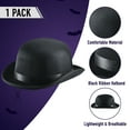 thumbnail image 6 of Skeleteen Black Bowler Derby Hat Costume Accessories Victorian Hats for Adults and Children Costumes, 6 of 7