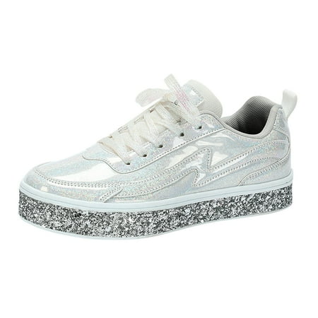 Fauean Shoes for Women Sneakers Casual Lace up Sneakers Suitable for Daily Wear Going Out White Size 42