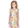 thumbnail image 1 of Balery Retro Colorful Butterfly Camisón de princesa para niñas, pijama de algodón con mangas abullonadas, suave y bonito.-Large, 1 of 6
