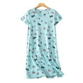 thumbnail image 4 of Women's nightgown women plus size cute cartoon home wear knitted cotton sweet fat short-sleeved round neck pajamas, 4 of 4