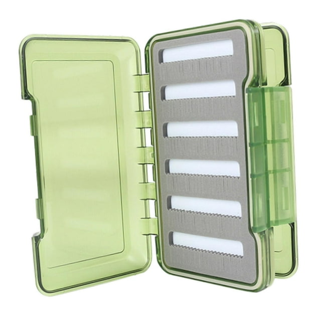 Caja para pesca con mosca, señuelos, cebos transparentes, juntas de silicona Tipo A Verde