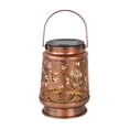 thumbnail image 2 of weibbin Iron Solar Outdoor Patio Light Wrought Iron Openwork Garden Decorative Brown 9.3x6.6x4.6in, 2 of 6