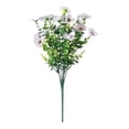 thumbnail image 1 of Ramo de flores violetas artificiales, planta falsa para jardín de casa con tallos verdes Blanco, 1 of 9