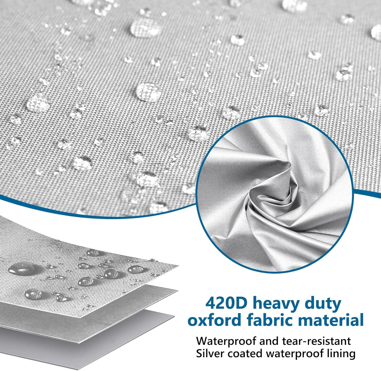 ABPETE 1 Pack Washing Machine Cover, Waterproof Dustproof Washer Dryer Cover with Zipper and Perspective Window ,Fit for Front Load or Top Washer and Dryer 27"Wx26"Dx43"H,Silver