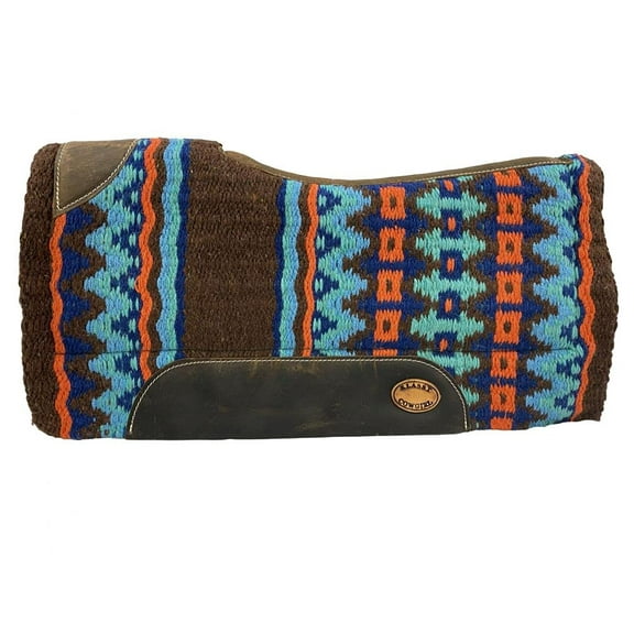 Klassy Cowgirl Barrel Style Brown & Turquoise Memory Felt Saddle Pad
