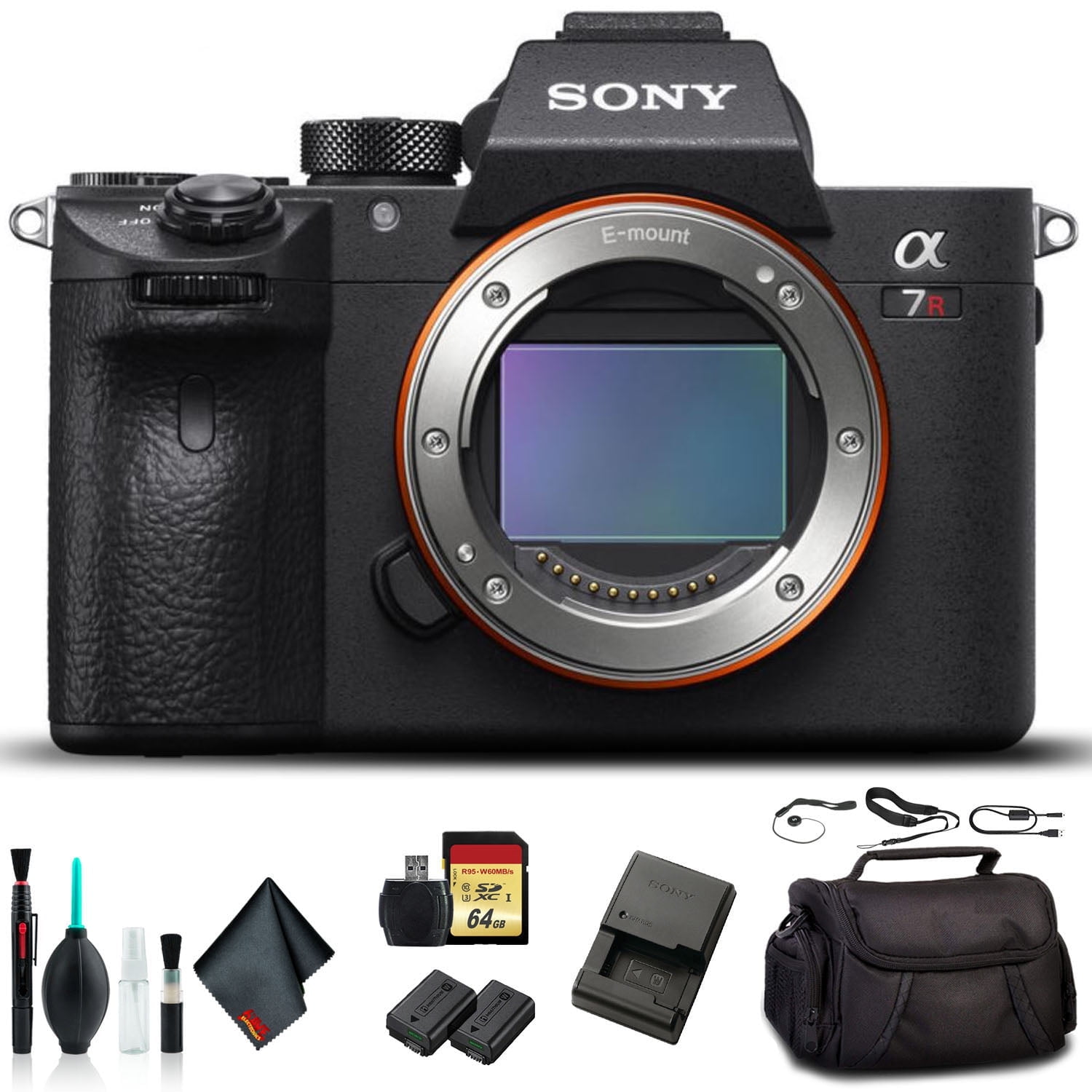 Sony Alpha a7R III Mirrorless Camera ILCE7RM3/B with Soft Bag 64GB Memory Card Card Reader Plus Essential Accessories(International Model)