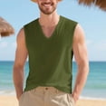 thumbnail image 5 of NOLDARES Men's Casual Tank Tops Knit V Neck Sleeveless Loose Fit T Shirts Summer Beach Lightweight Muscle Tee(AG,XL), 5 of 9