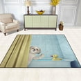 thumbnail image 3 of SKYSONIC Lightweight Soft Area Rugs Cute Shitzu in The Bath Floor Mat for Kids Playing Room Hardwood Floor Living Room 80x58 inchNursery Rugs, 3 of 6