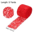 thumbnail image 2 of Lace Trim 5 Yards 3 Inch Flower Elastic Lace Ribbons for Craft Gift Package Decoration Wedding Headbands Red, 2 of 6