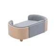 thumbnail image 6 of Pefilos 26" Elevated Pet Dog Bed with Solid Wood Legs and Bent Wood Back, Velvet Cushion, Pet Sofa for Indoors Dogs, Dark Gray, 6 of 8