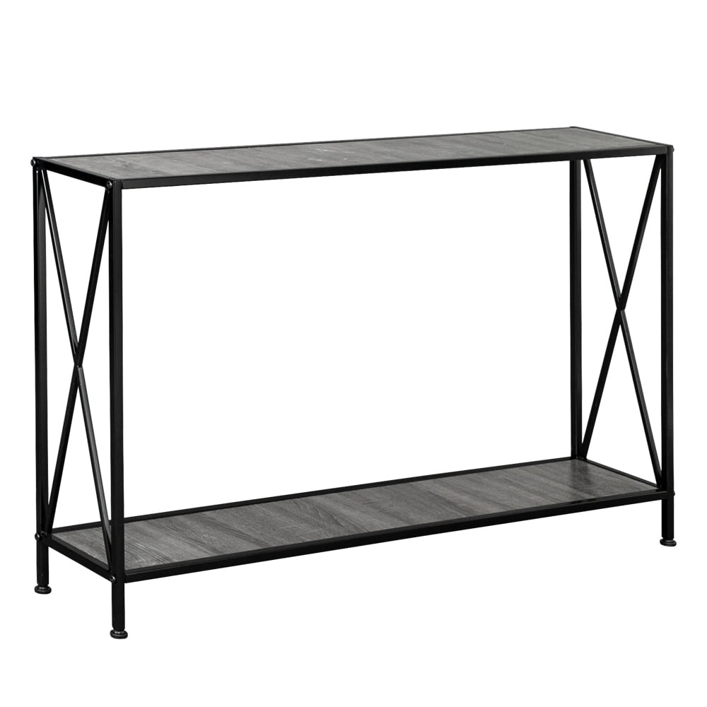 Ktaxon Modern Console Table, Simplistic Entryway Table, Long Narrow Sofa Side Table TV Stand with Sturdy Metal Frame, Gray