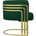 thumbnail image 4 of Meridian Furniture Fauteuil d'Appoint Rembourré en Velours Vert à Rayures, 4 of 9