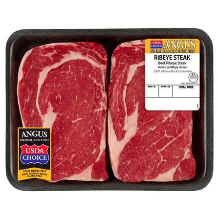 Ribeye Steak, Choice Angus Beef, 2 Per Tray, 1.50 - 2.65 lb