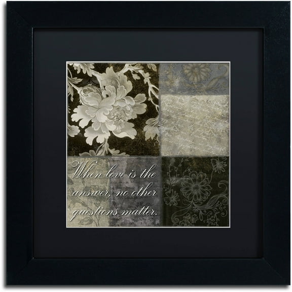 Trademark Fine Art "When Love Is the Answer" Canvas Art by Color Bakery Black Matte, Black Frame