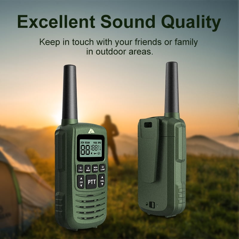 Ozark Trail Two Way Walkie Talkie Ipx4 22 Channel Green Walmart Com Walmart Com